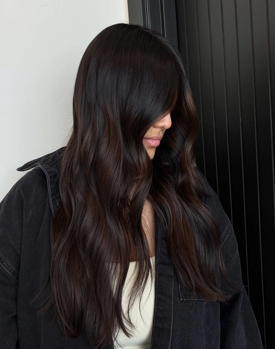chestnut brown hair color Deep Espresso Chestnut with Sleek Long Layers