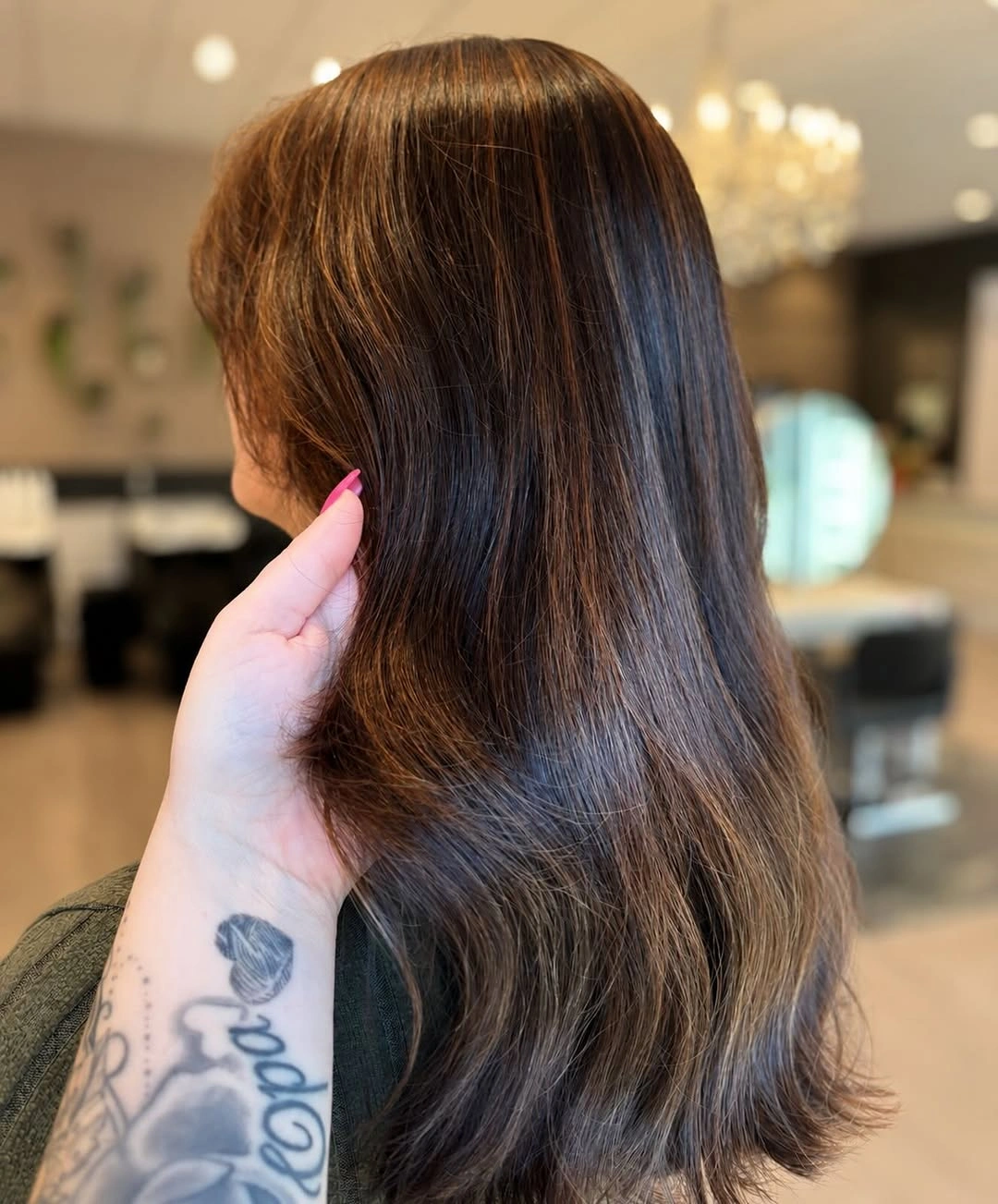 dimensional brunette hair color Soft Caramel Brunette Melt with Delicate Dimension