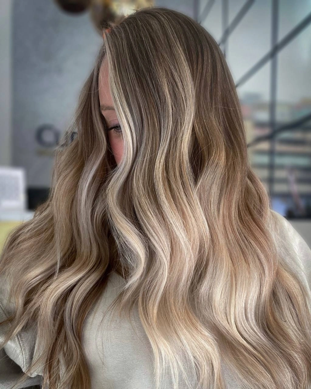 dirty blonde hair color Champagne Dirty Blonde Melt With Soft Beach Texture