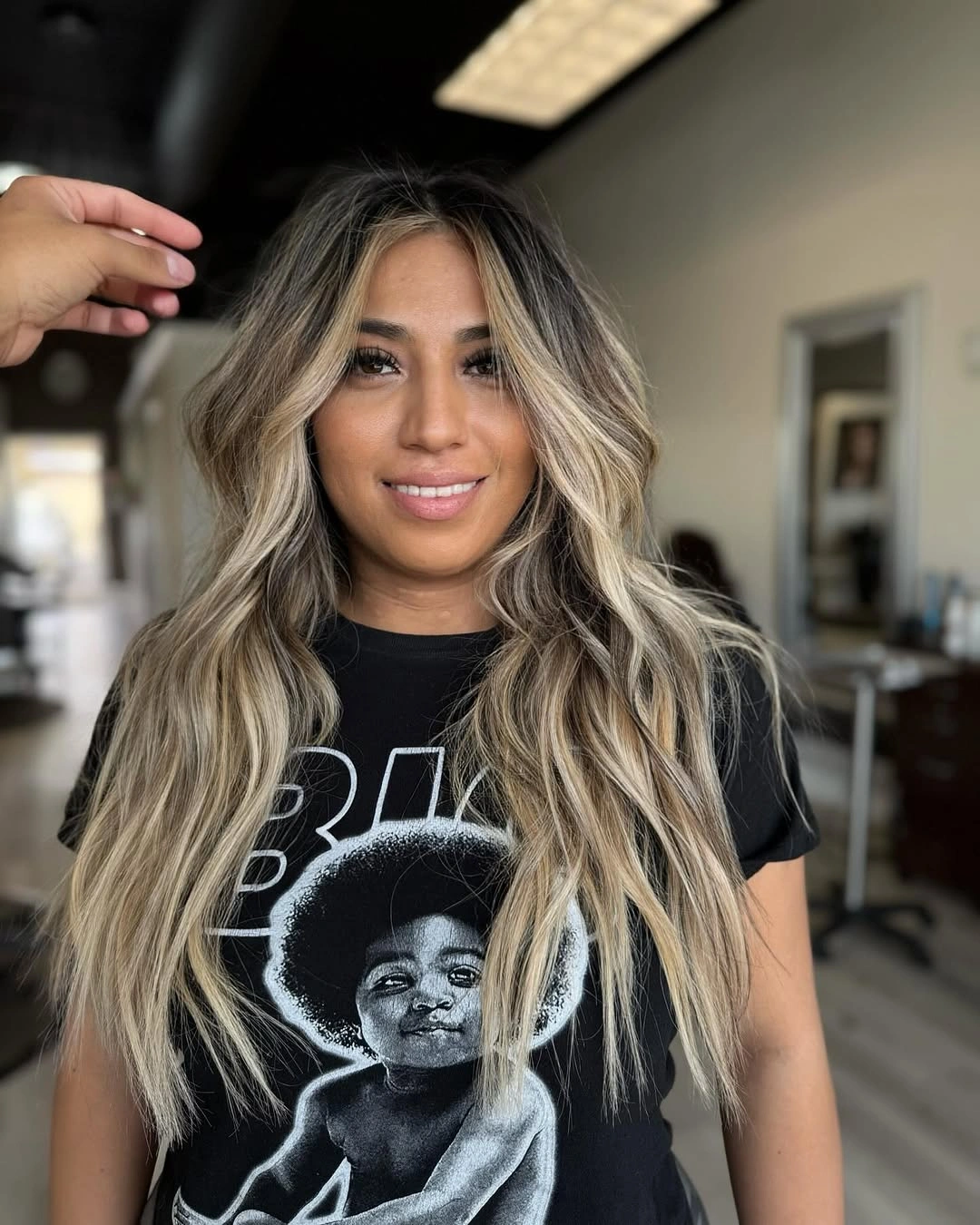 dirty blonde hair color High-Contrast Dirty Blonde Balayage With Bold Face Framing