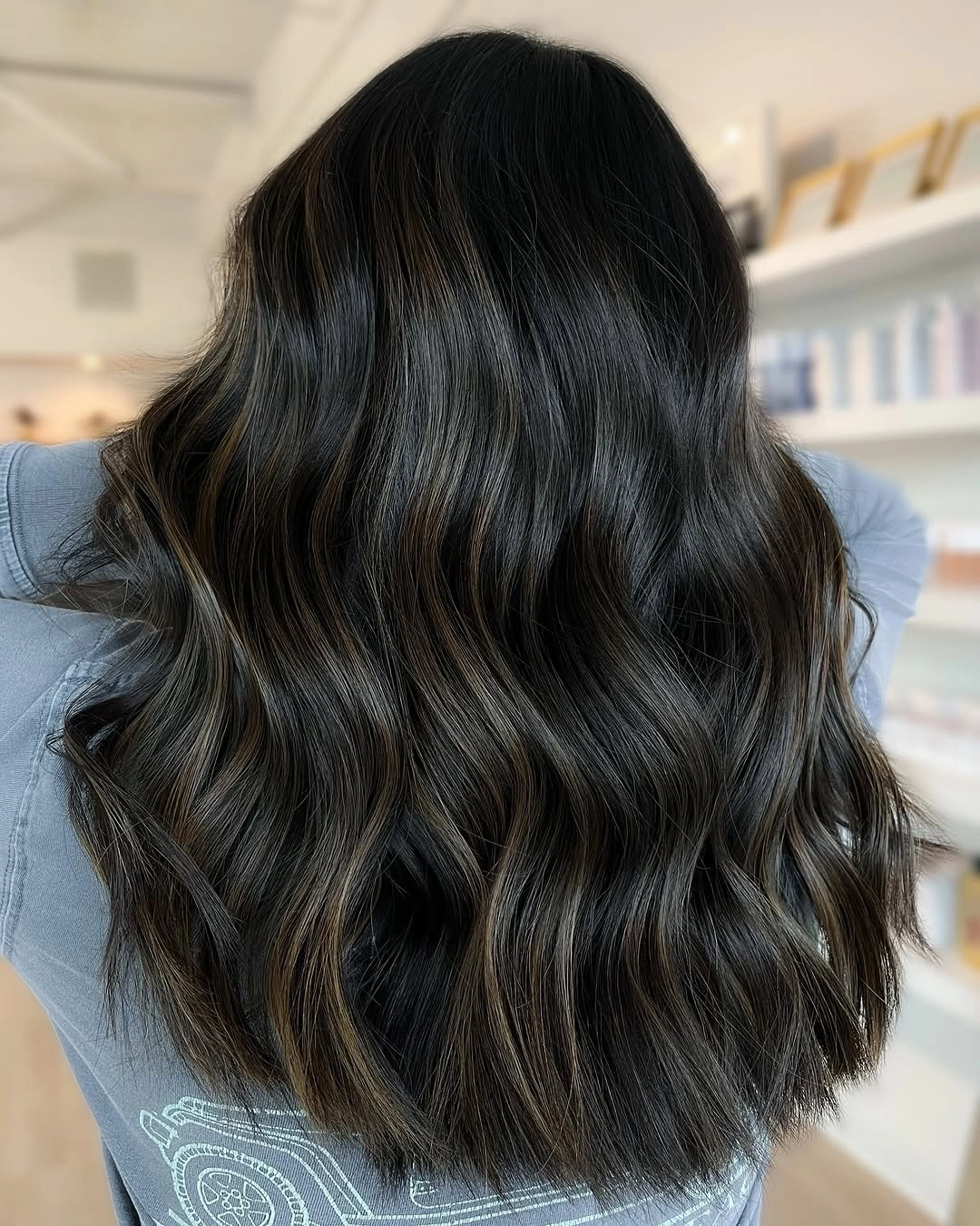 Fall brunette hair colour 2026 Midnight Brunette with Barely-There Highlights