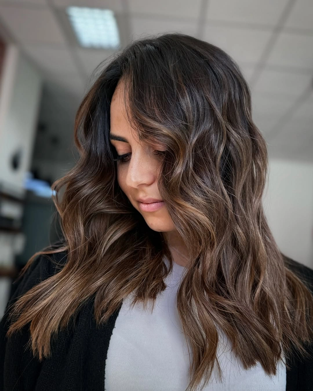 Fall brunette hair colour 2026 Cool Mocha Balayage for Effortless Medium-Length Hair