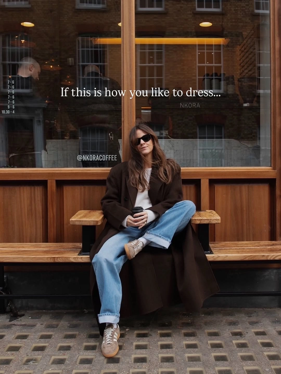 fall classy outfits women 2026 Simple Denim and a Chocolate Coat That Never Misses