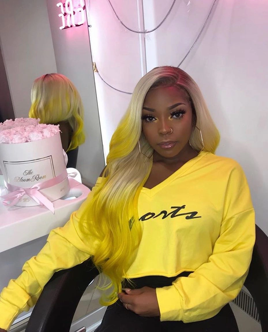 fall hair colors for black women 2026 Vanilla Blonde With Bright Lemon Ends