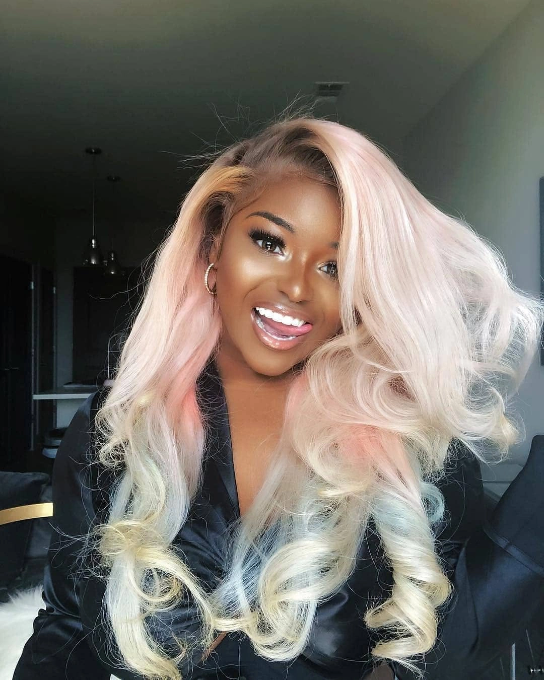 fall hair colors for black women 2026 Pastel Blush Blonde For A Playful Fall Twist
