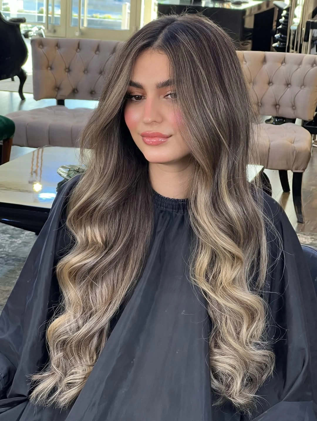 Fall hair colour ideas 2026 Cool Mocha Balayage With Creamy Blonde Ends