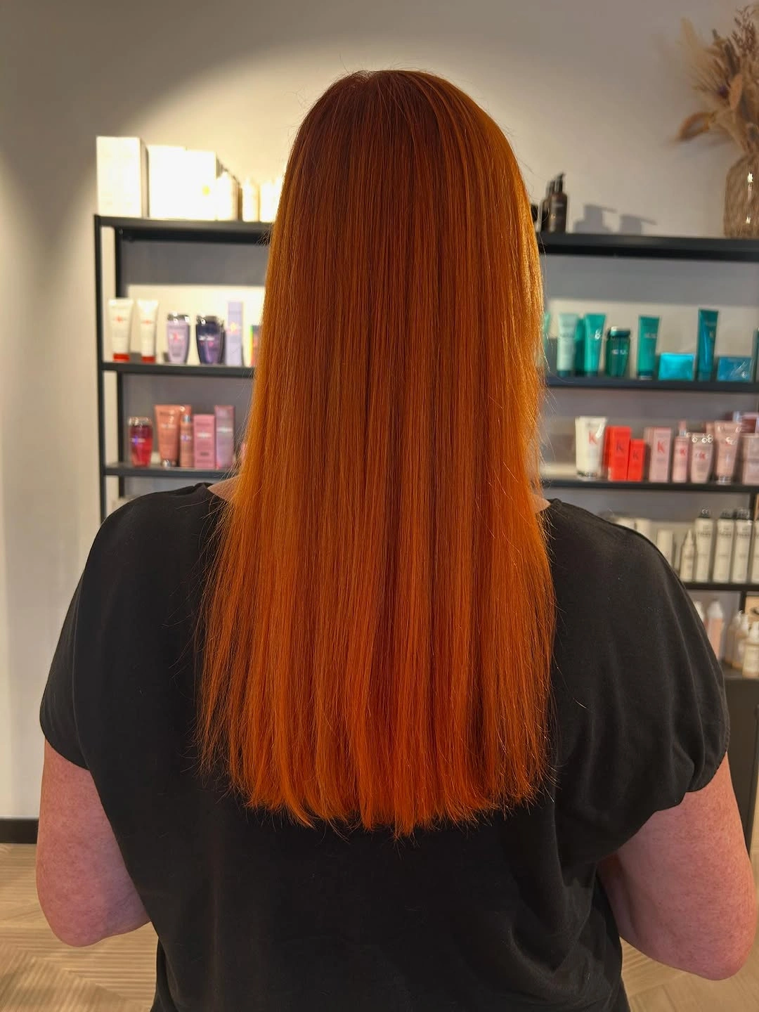 fall haircuts for women 2026 Glossy Copper Straight Cut That Makes a Statement