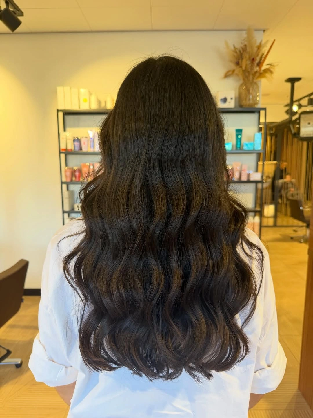 fall haircuts for women 2026 Classic Long Waves with Rich Espresso Depth