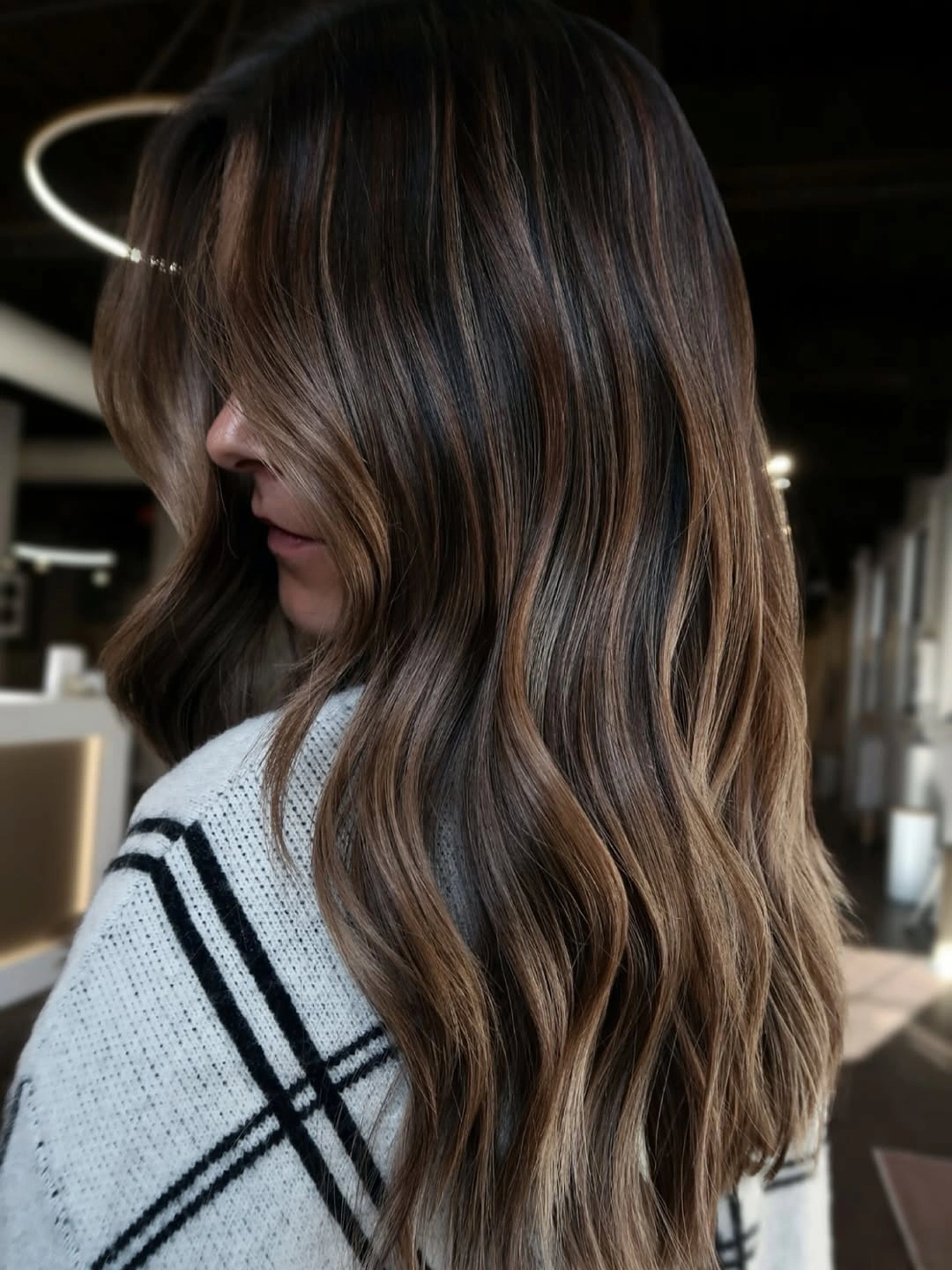 fall hairstyles 2026 Dimensional Espresso Balayage With Effortless Beach Waves