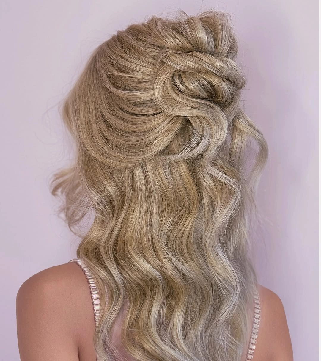fall hairstyles for long hair 2026 Elegant Twisted Chignon Half-Up for Special Autumn Moments