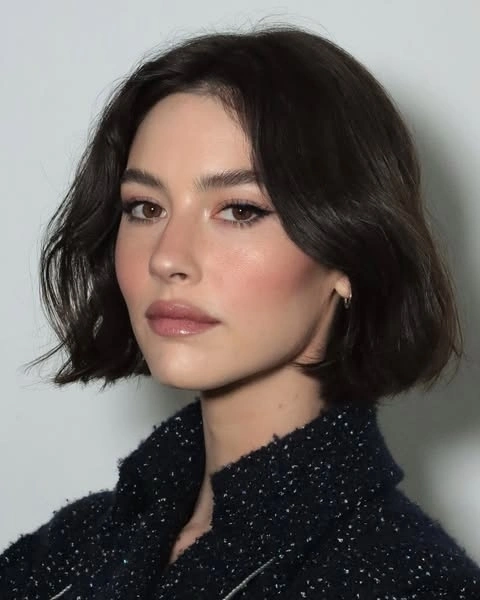 Fall hairstyles for short hair 2026 Soft Parisian Bob with Natural Texture