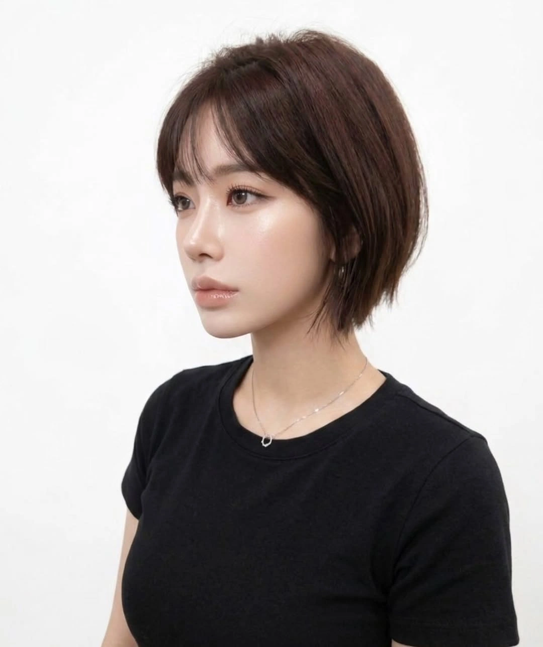 Fall hairstyles for short hair 2026 Feathered Espresso Bob with Soft Tapered Layers