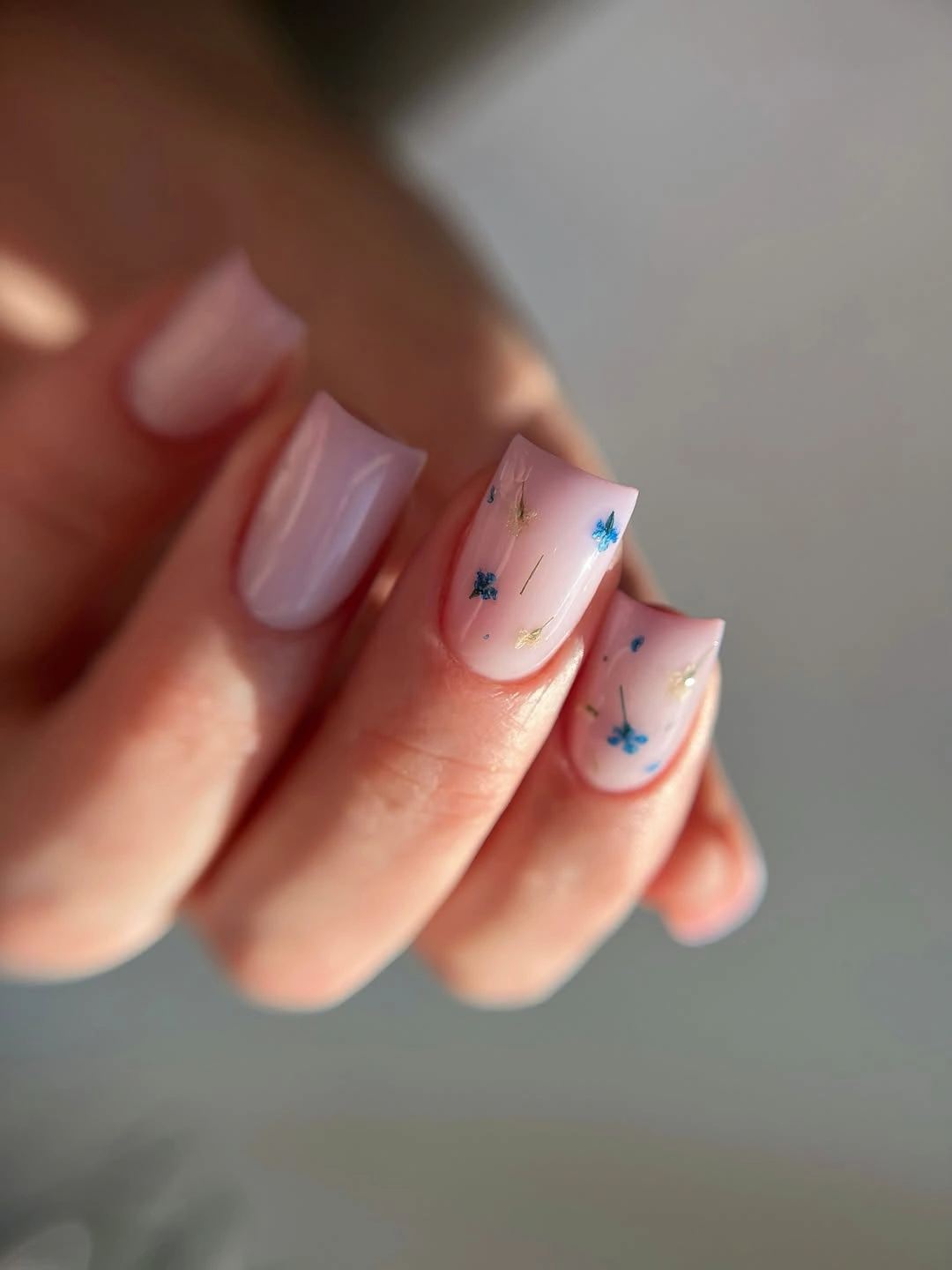 Fall manicure 2026 Pink Nails With Tiny Blue Star Details
