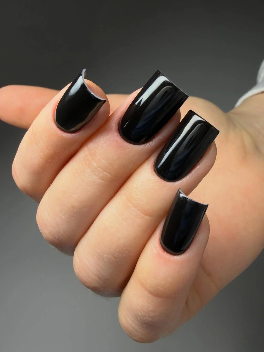 Fall nail art 2026 Black Square Nails With White Diagonal Tips
