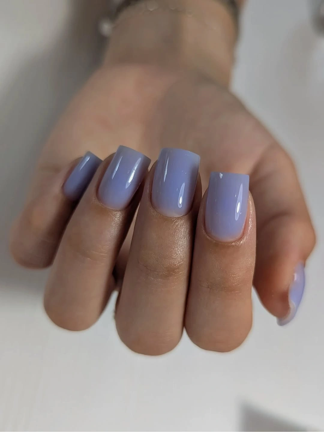 Fall nail art 2026 Lavender Square Nails With a Clean Gloss
