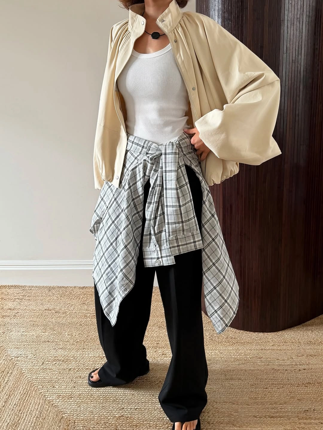 fall outfits with peacoat 2026 Light Cream Peacoat Styled with Relaxed Tailoring