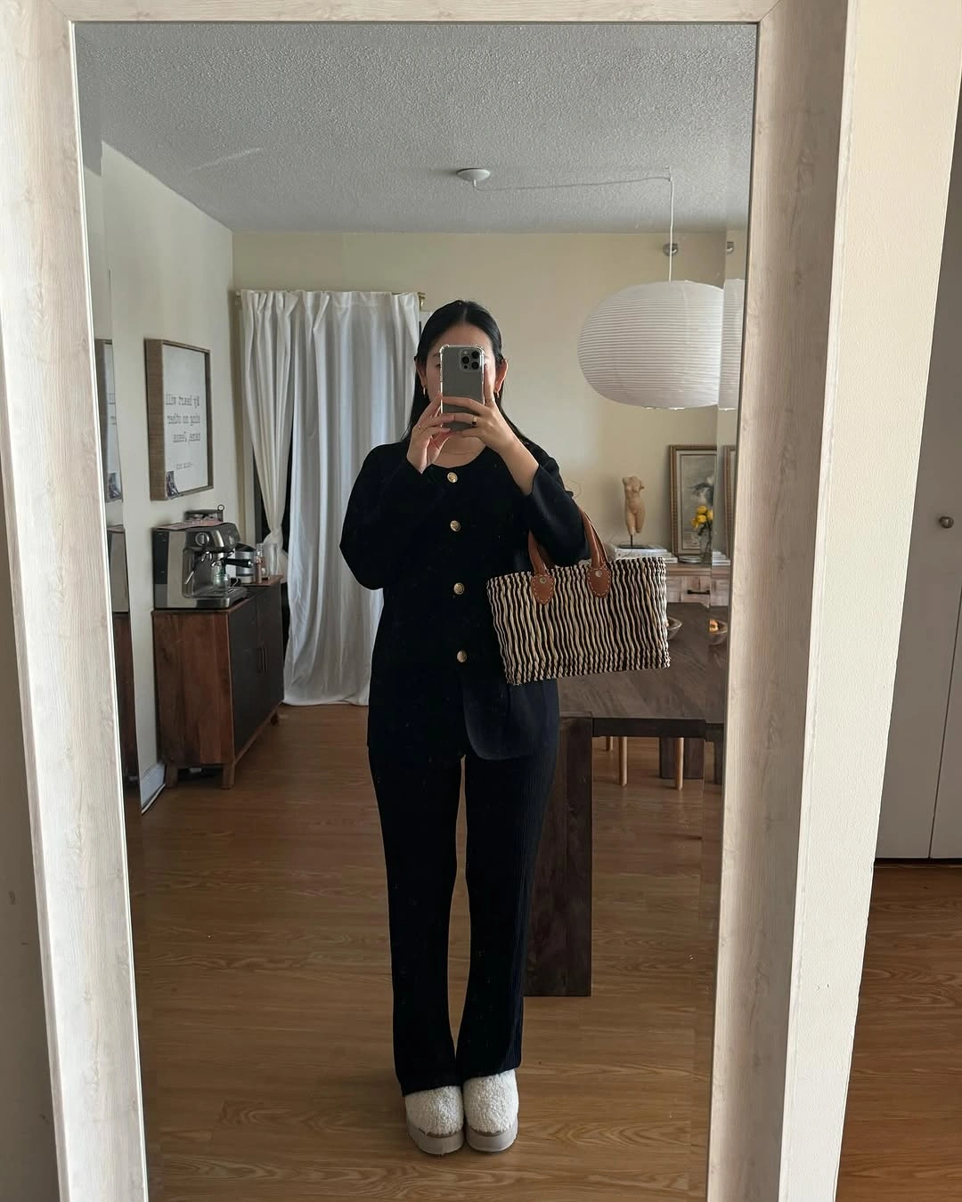 fall pregnancy outfits 2026 Soft Black Knit Set for Cozy Days at Home and Beyond