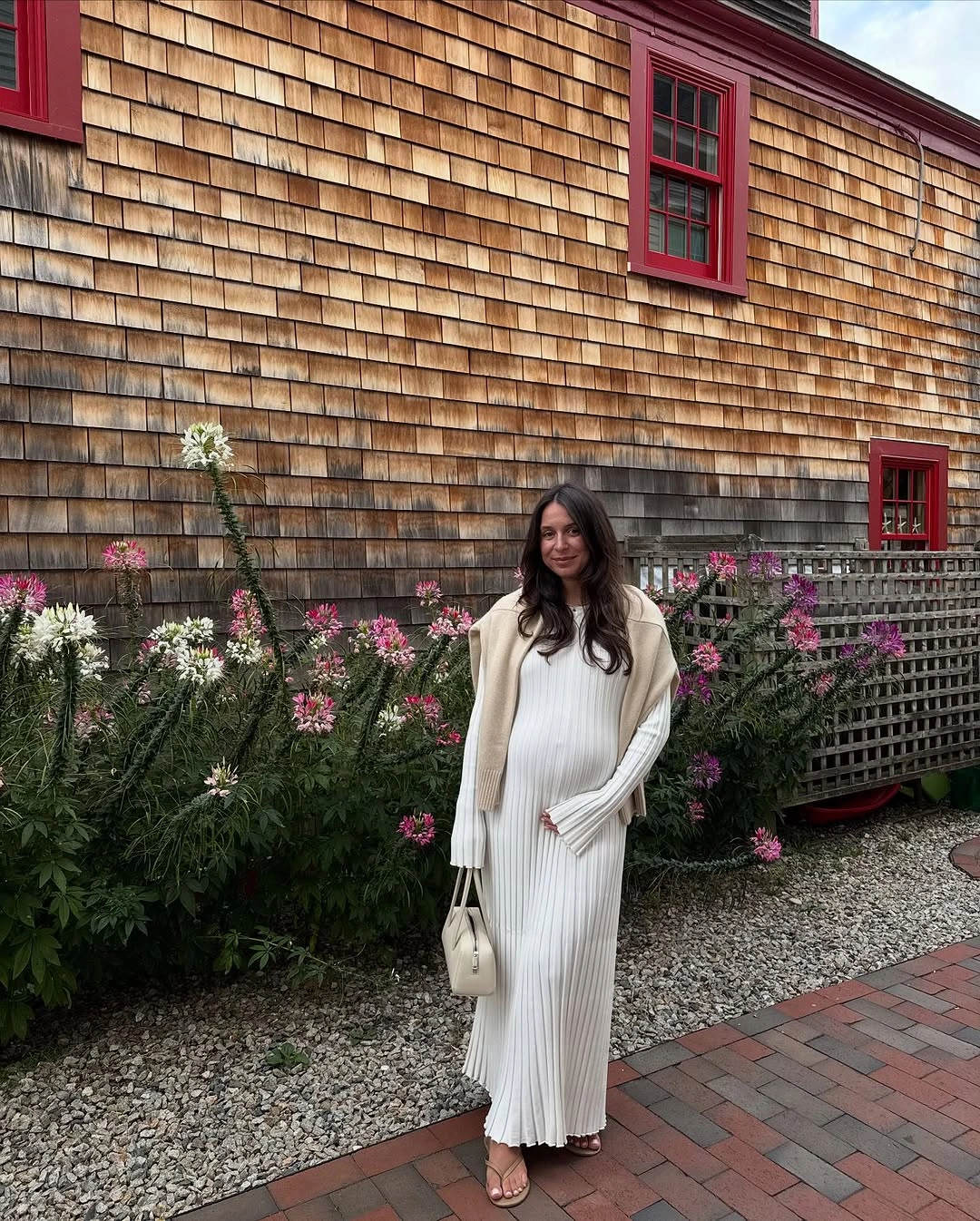 fall pregnancy outfits 2026 Elegant Ribbed Knit Dress for Special Fall Moments