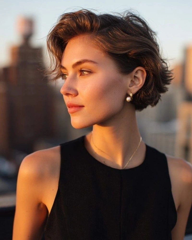fall short haircuts 2026 Soft French-Inspired Pixie Bob with Airy Texture