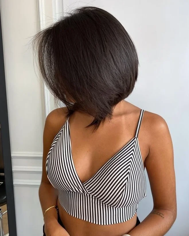 fall short haircuts 2026 Sleek Graduated Bob with Elegant Volume