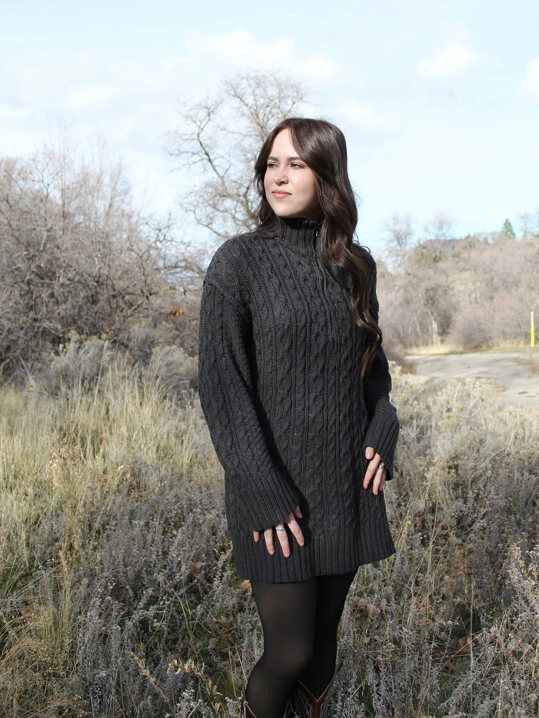 fall sweater dress outfits 2026 Classic Cable Knit with Country-Inspired Charm