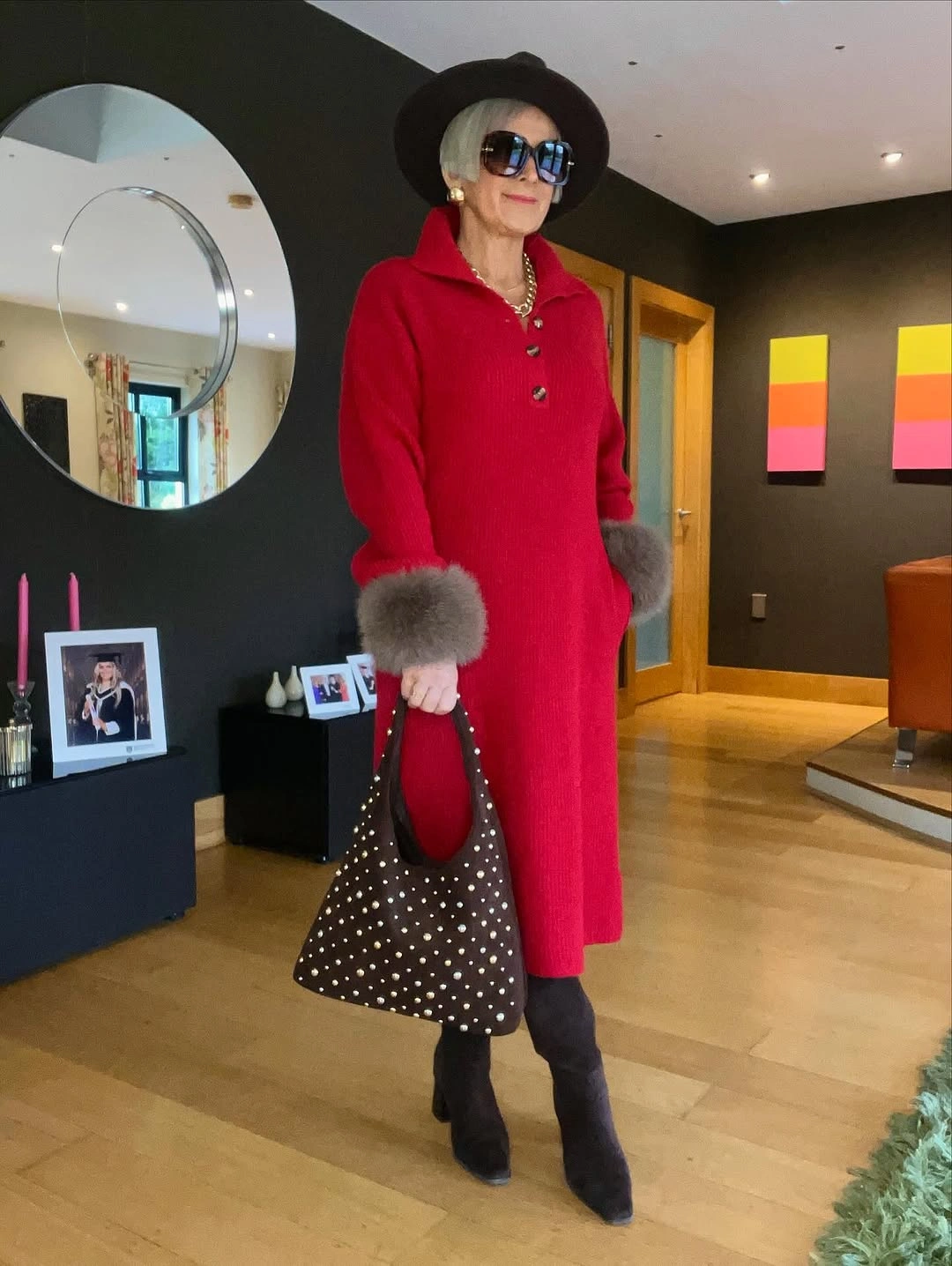 fall sweater dress outfits 2026 Bold Red Knit Dress That Brings Instant Confidence