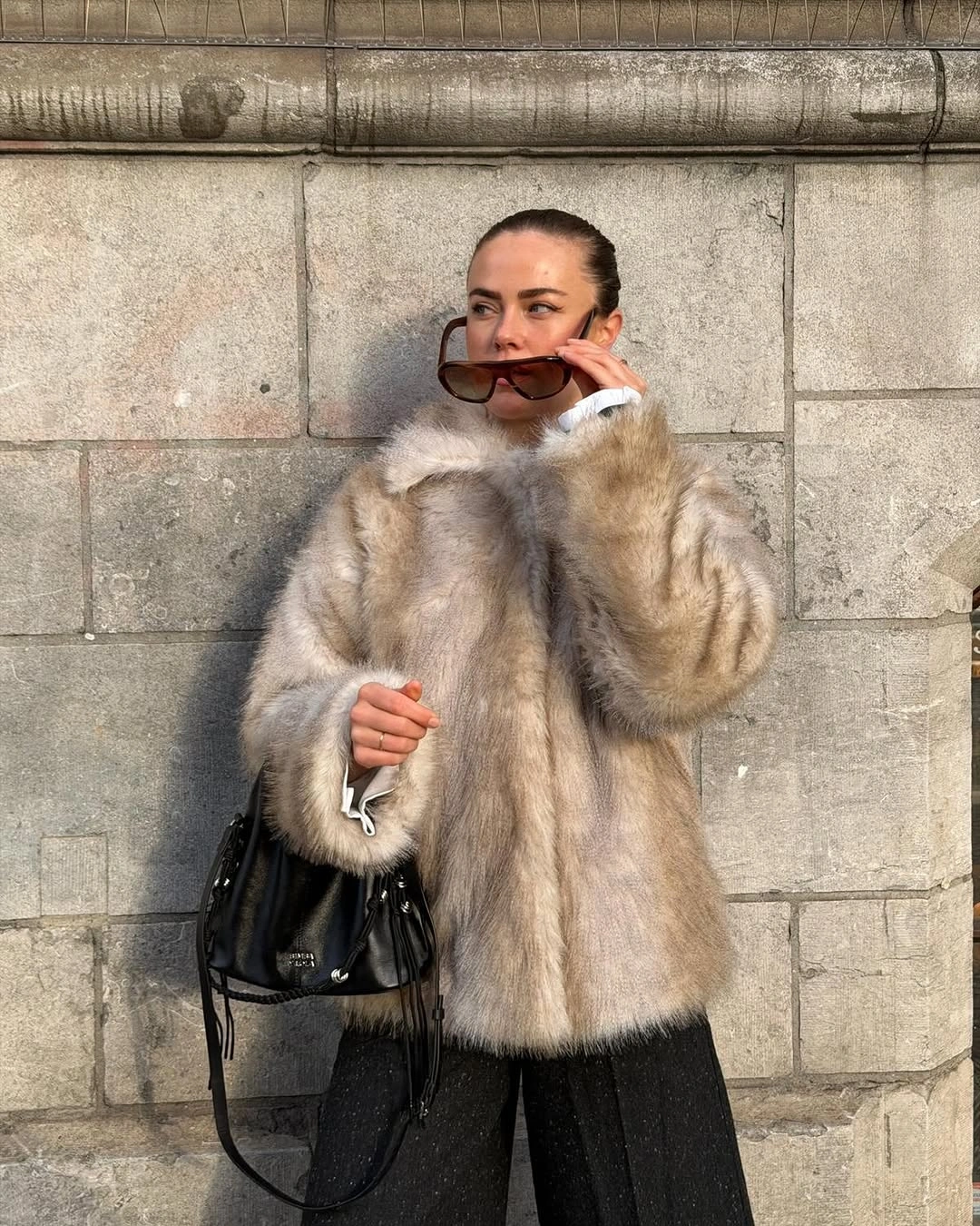 faux fur jacket Soft Beige Faux Fur That Perfectly Complements Neutral Accessories