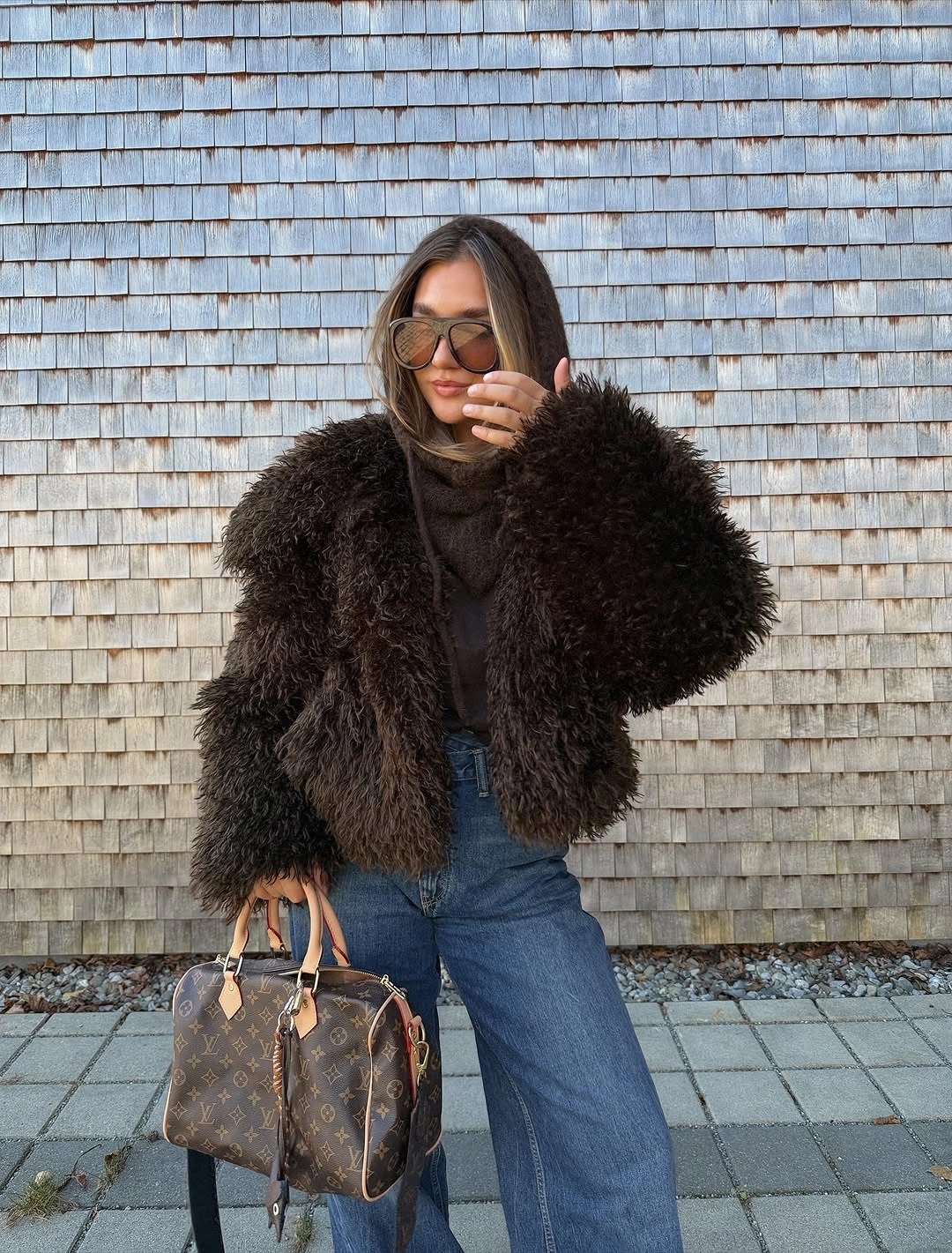 faux fur jacket Dark Chocolate Faux Fur That Brings Back Modern Y2K Energy
