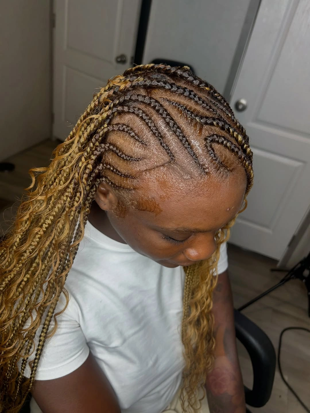 feed in braid hairstyles Golden Honey Feed-In Braids with Warm Blonde Dimension