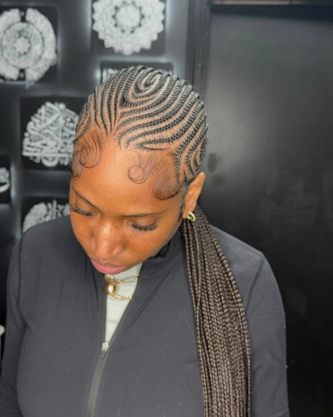 feed in braid hairstyles Intricate Swirl Feed-In Braids for Statement Elegance