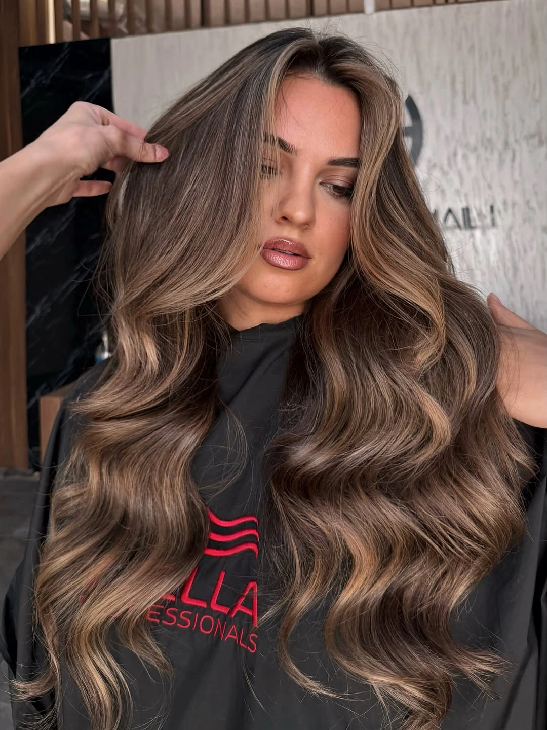 full head babylights blonde on brown hair Voluminous Mocha Babylights with a Taupe Blonde Glow