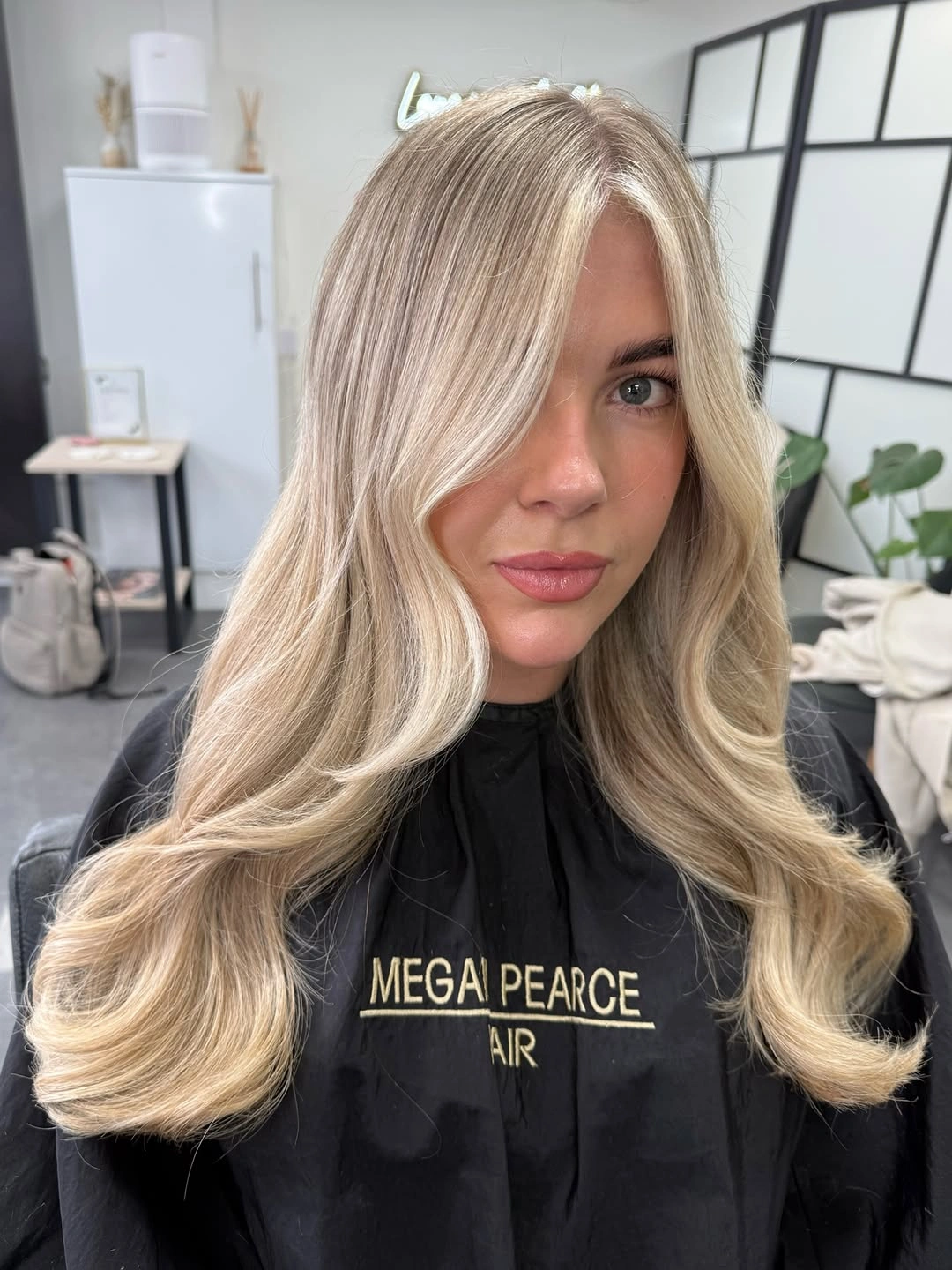 full head babylights blonde on brown hair Icy Champagne Babylights with a Seamless Root Blend