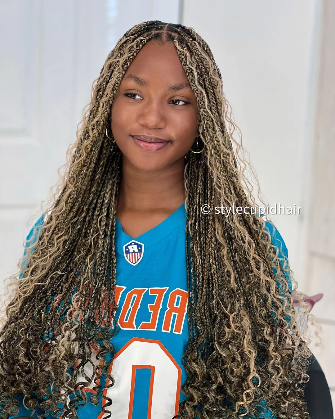 goddess braid Extra Long Blonde Goddess Braids with French Curl Texture