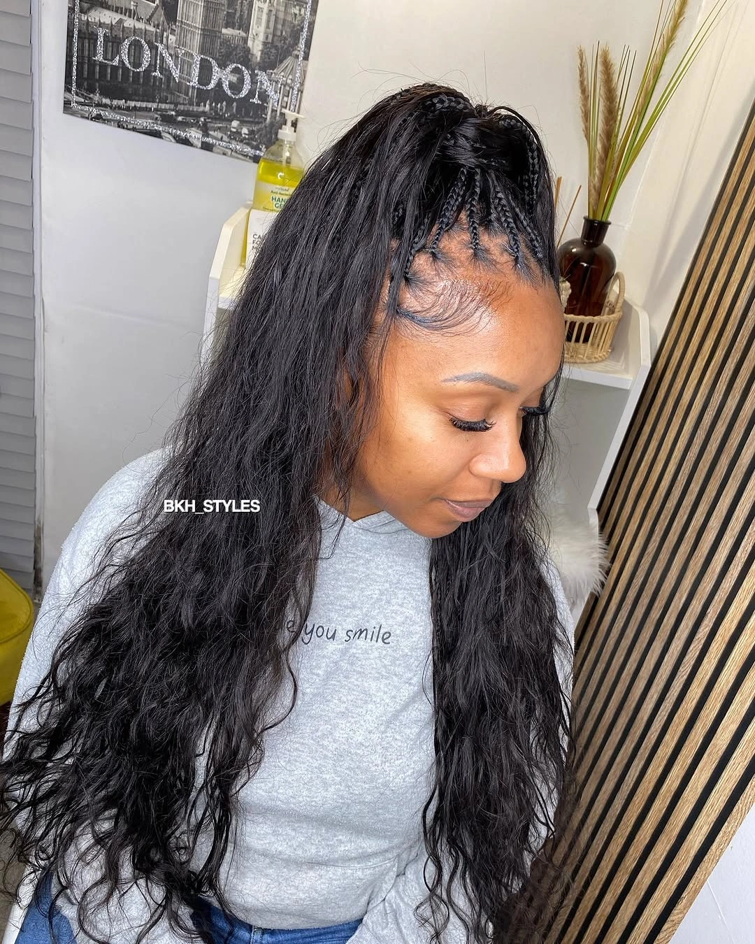 goddess braid Soft High Ponytail Goddess Braid with Loose Waves