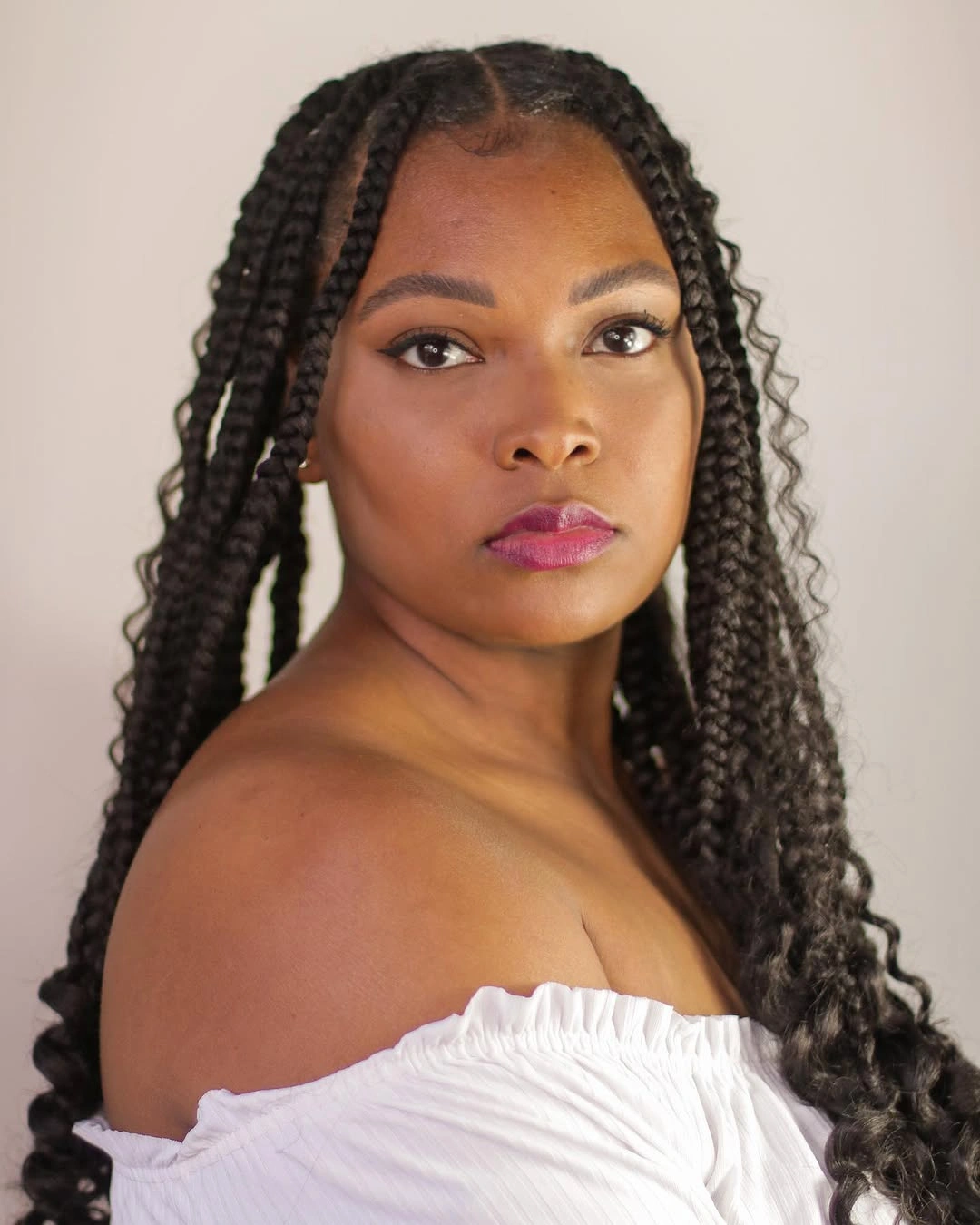 goddess braid Jumbo Goddess Braids with Defined French Curl Finish