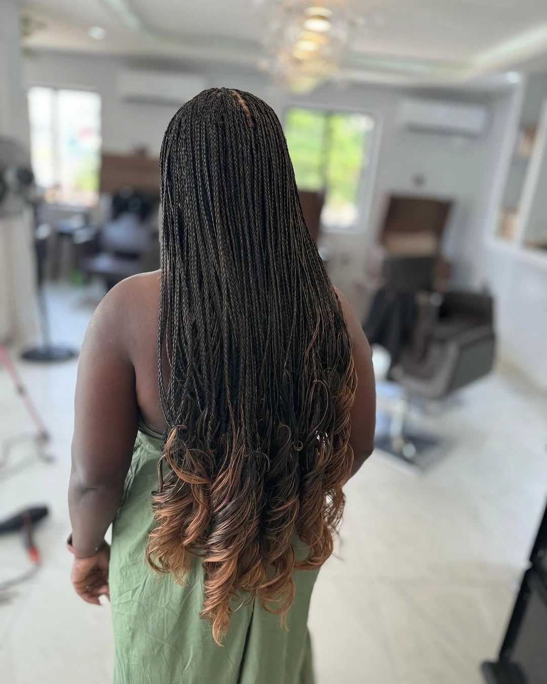 goddess braid Elegant Honey Brown Goddess Braids with Flowing French Curl Ends