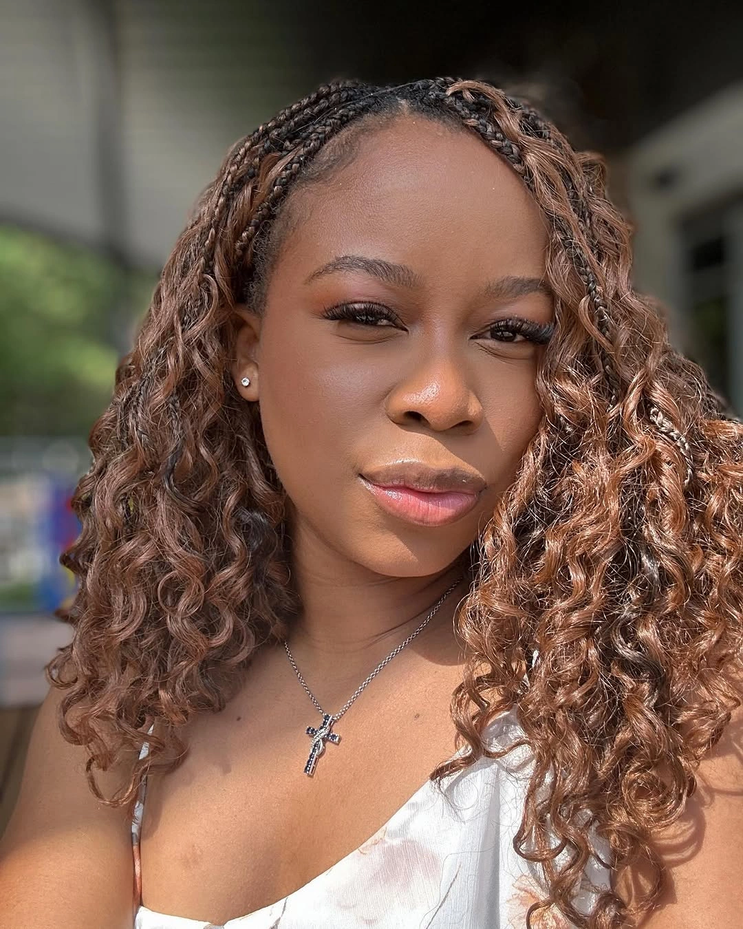 goddess braid Soft Brown Goddess Braids with Romantic Curly Texture