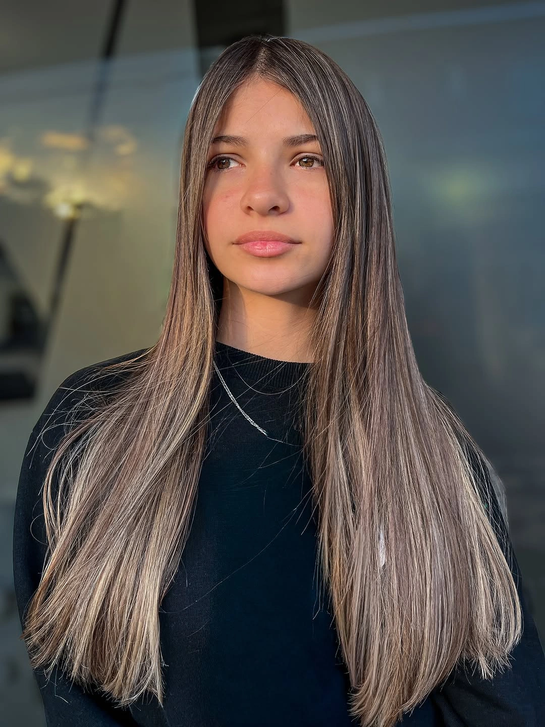 Hair Lowlights: Color Ideas and Inspiration Silky Ash Brunette with Invisible Lowlights