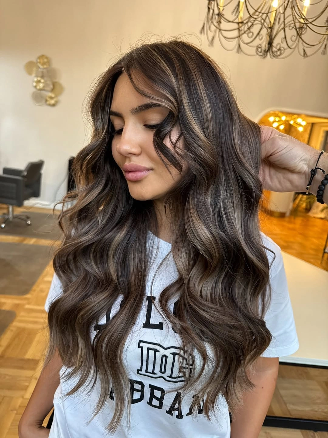 Hair Lowlights: Color Ideas and Inspiration Smoky Mocha Brunette with Airy Face-Framing Ribbons