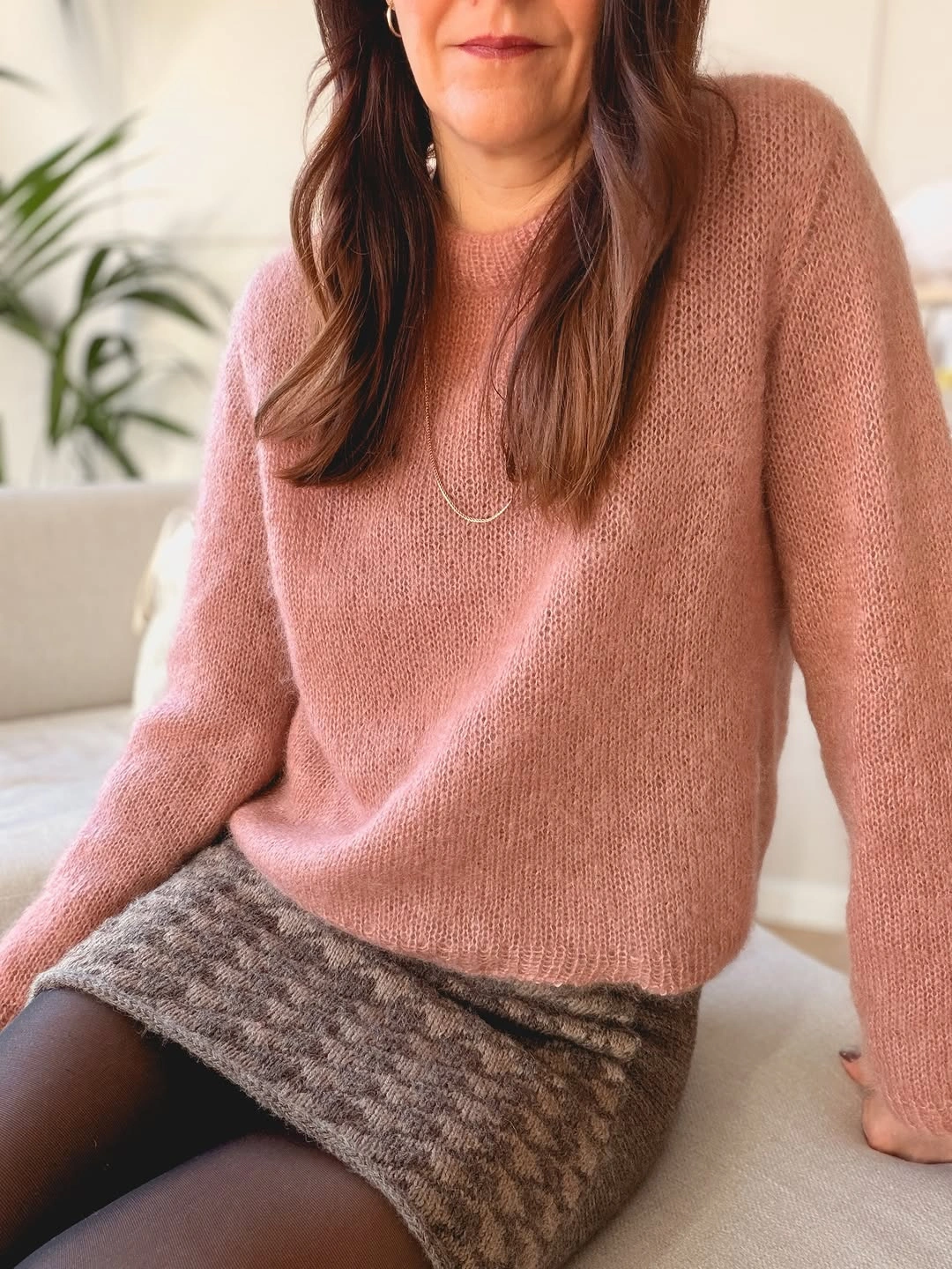 knit skirt outfits fall 2026 Blush and Taupe Create a Cozy Everyday Combination