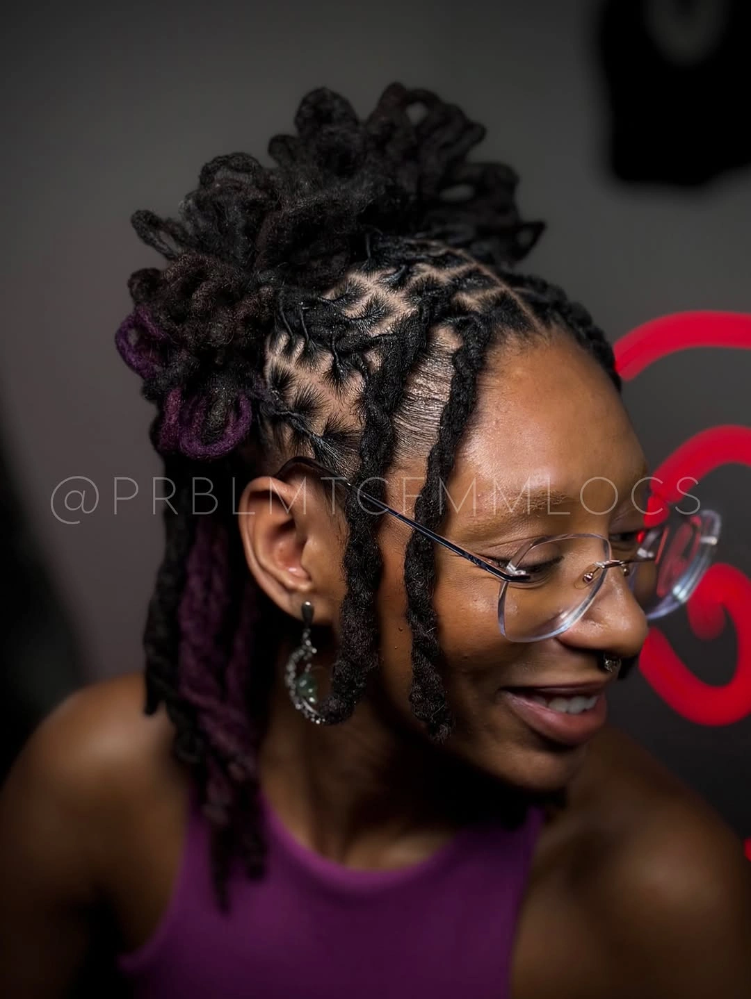 locs hairstyles for black women Creative Half-Up Loc Bun With Artistic Sectioning
