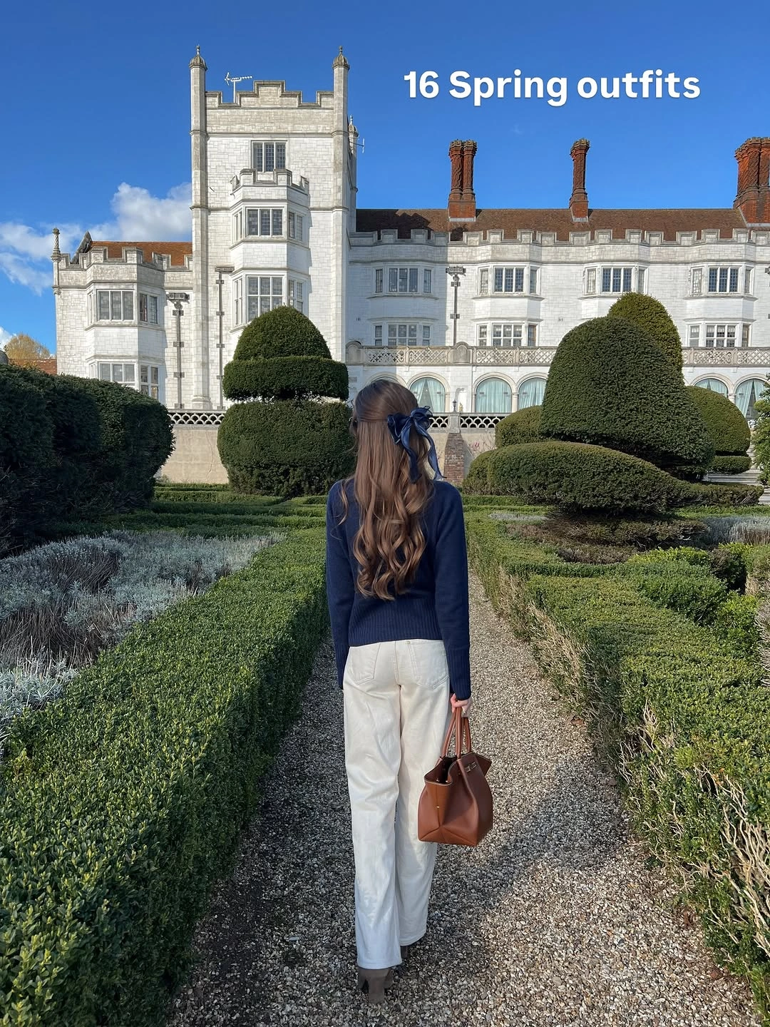 September fashion trends 2026 Navy Cardigan With White Wide Pants
