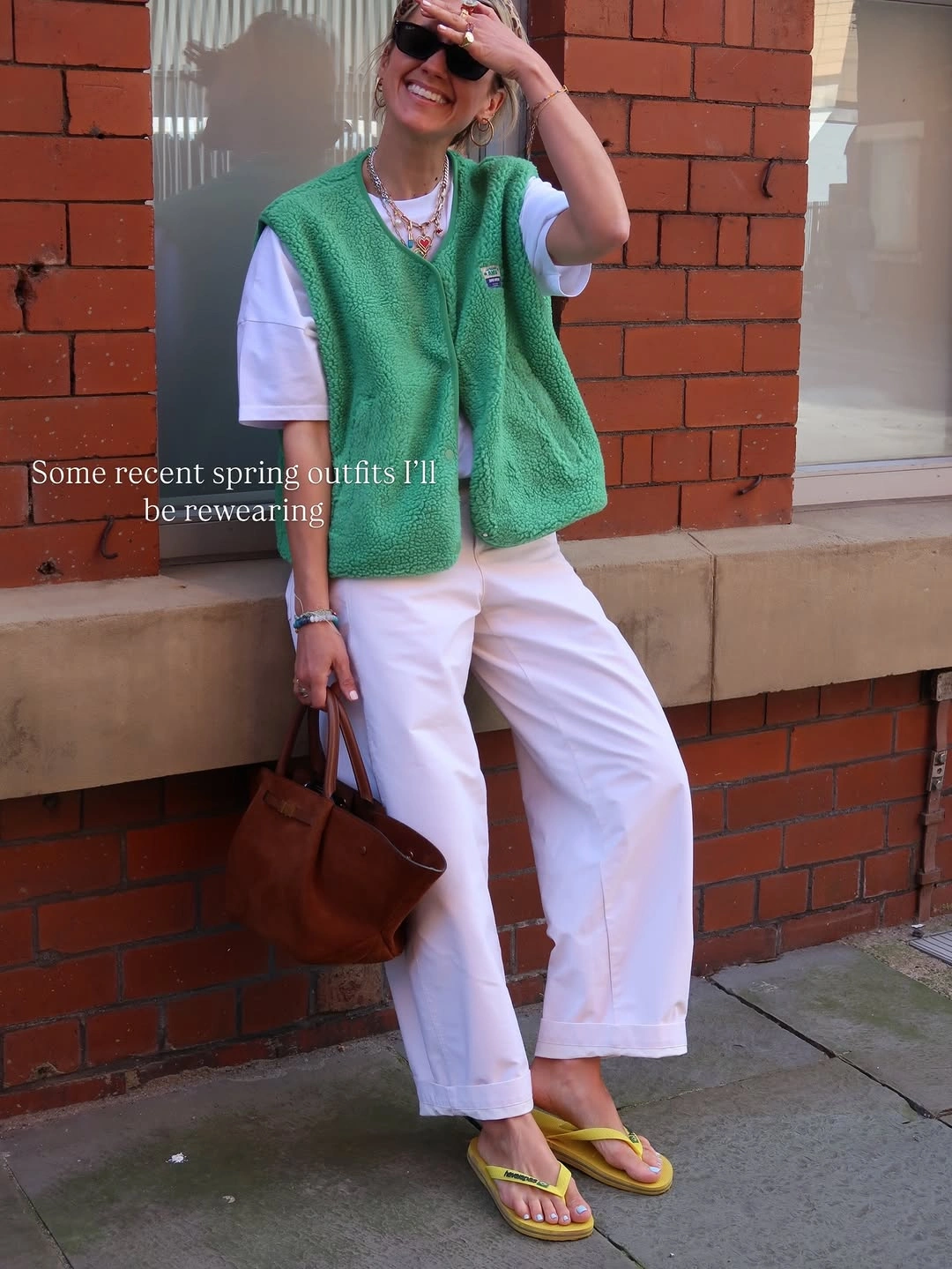 September fashion trends 2026 Green Vest Over White Basics