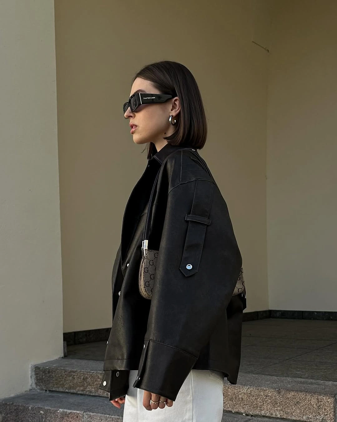 September fashion trends 2026 Oversized Black Jacket With White Pants