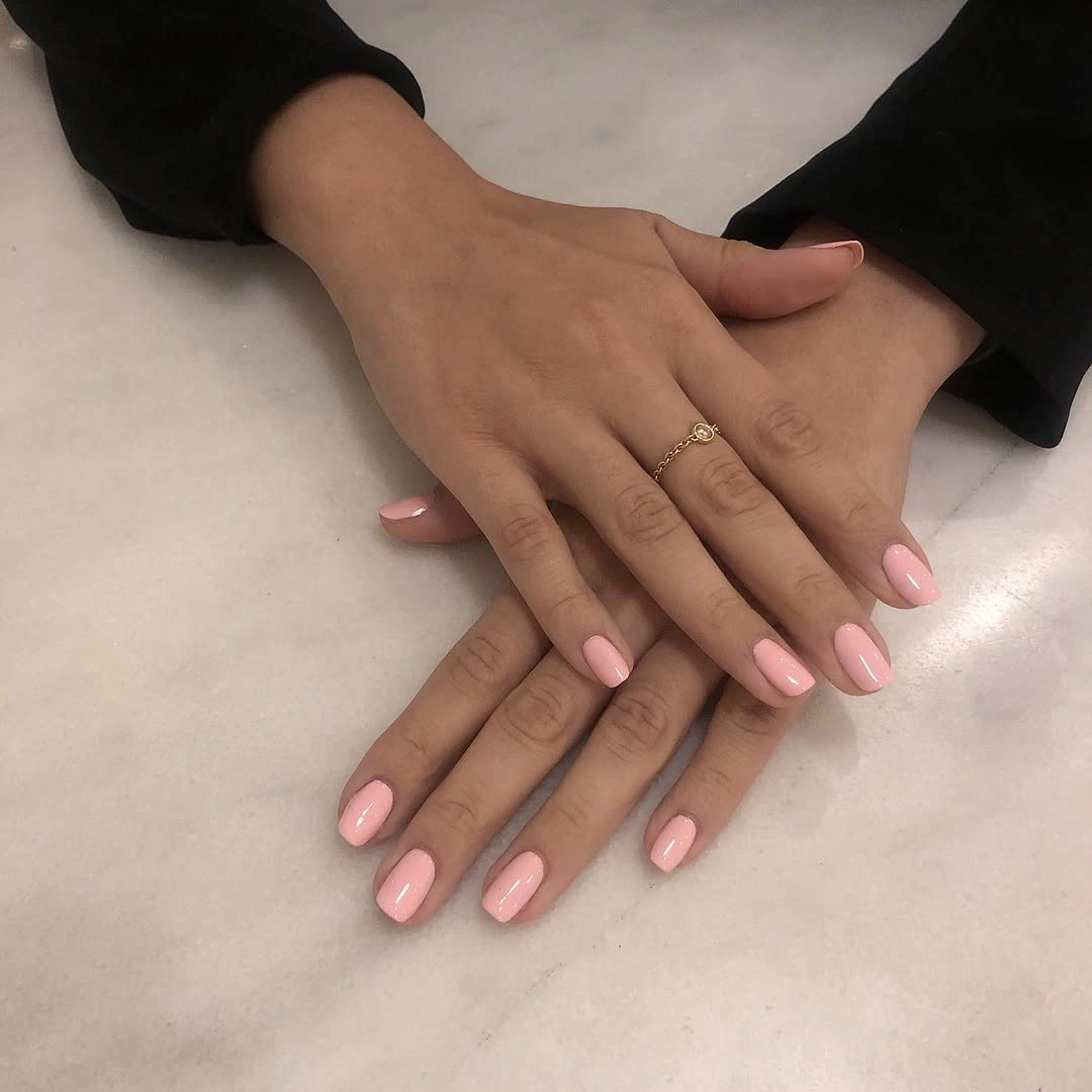 September nails color 2026 Pale Pink Short Nails For A Quiet Reset