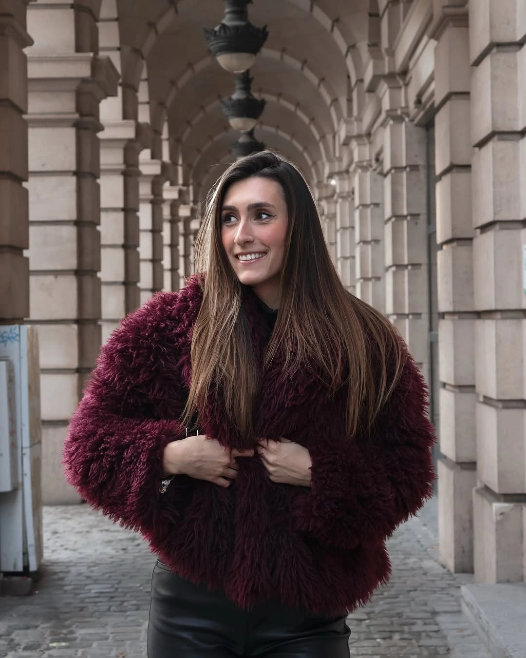shaggy jacket Burgundy Elegance That Feels Rich and Sophisticated
