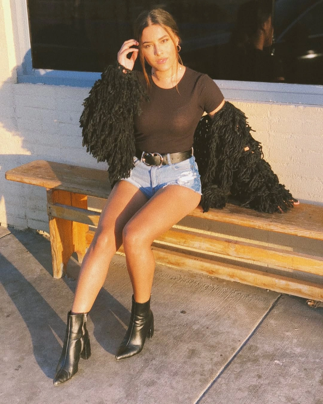 shaggy jacket Sunset Minimalism With a Shaggy Statement Layer