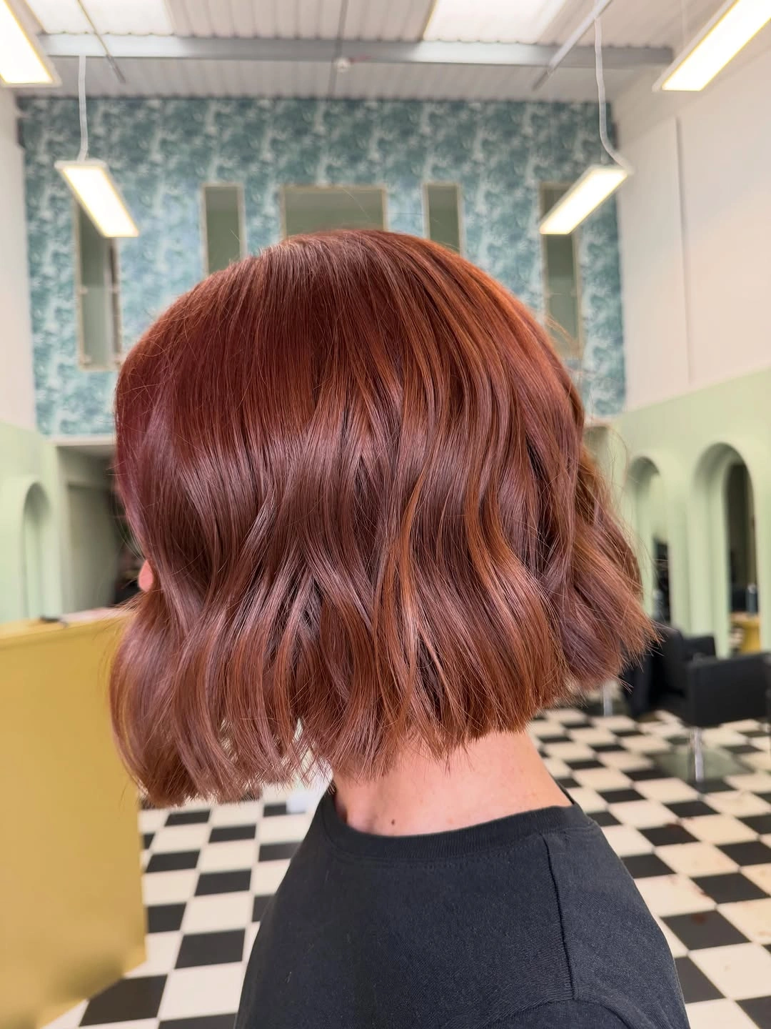 short bobbed hairstyle Cinnamon Wavy Bob With Soft Choppy Ends