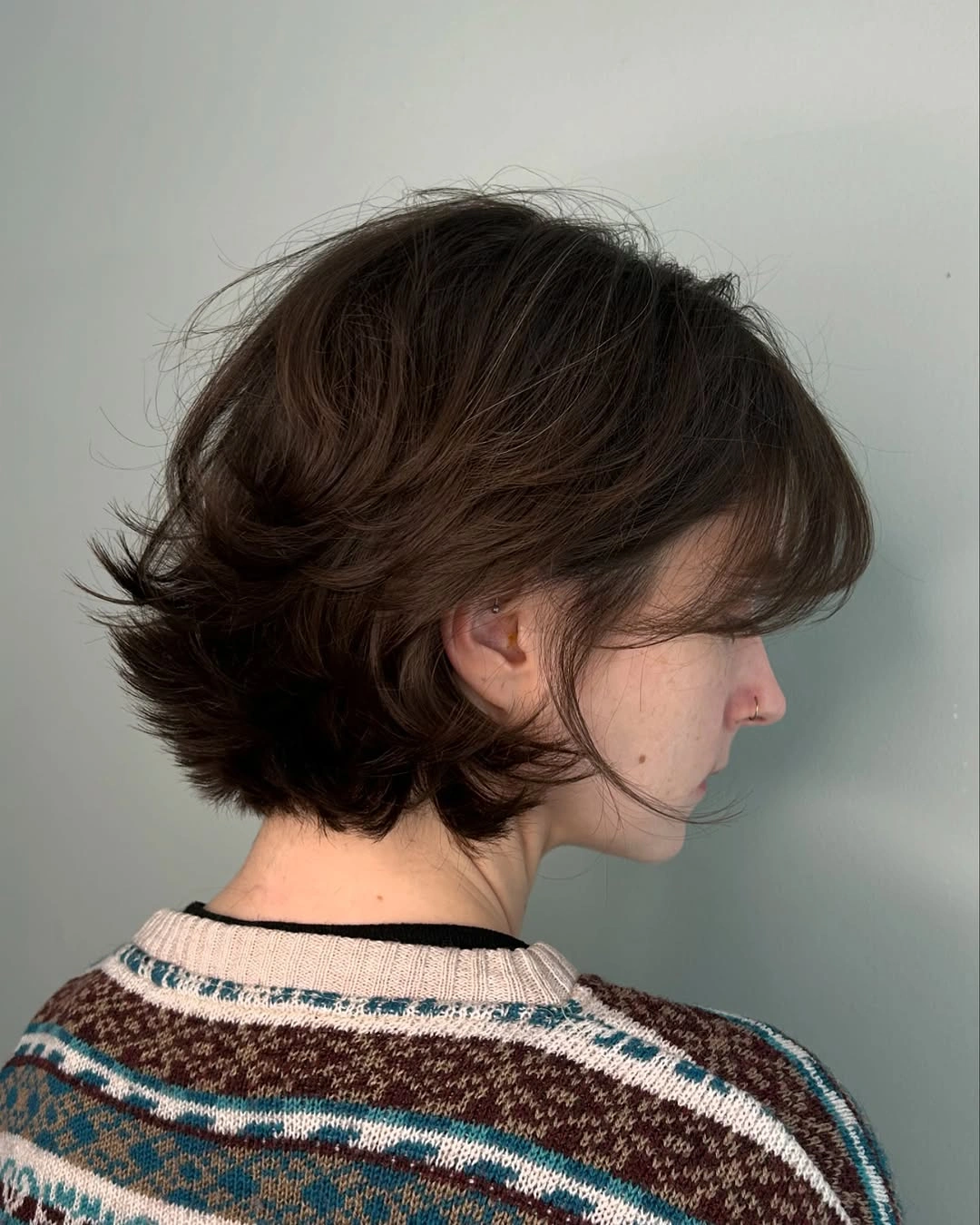 short bobbed hairstyle Shaggy Bob With Wispy Layers and Flipped Ends