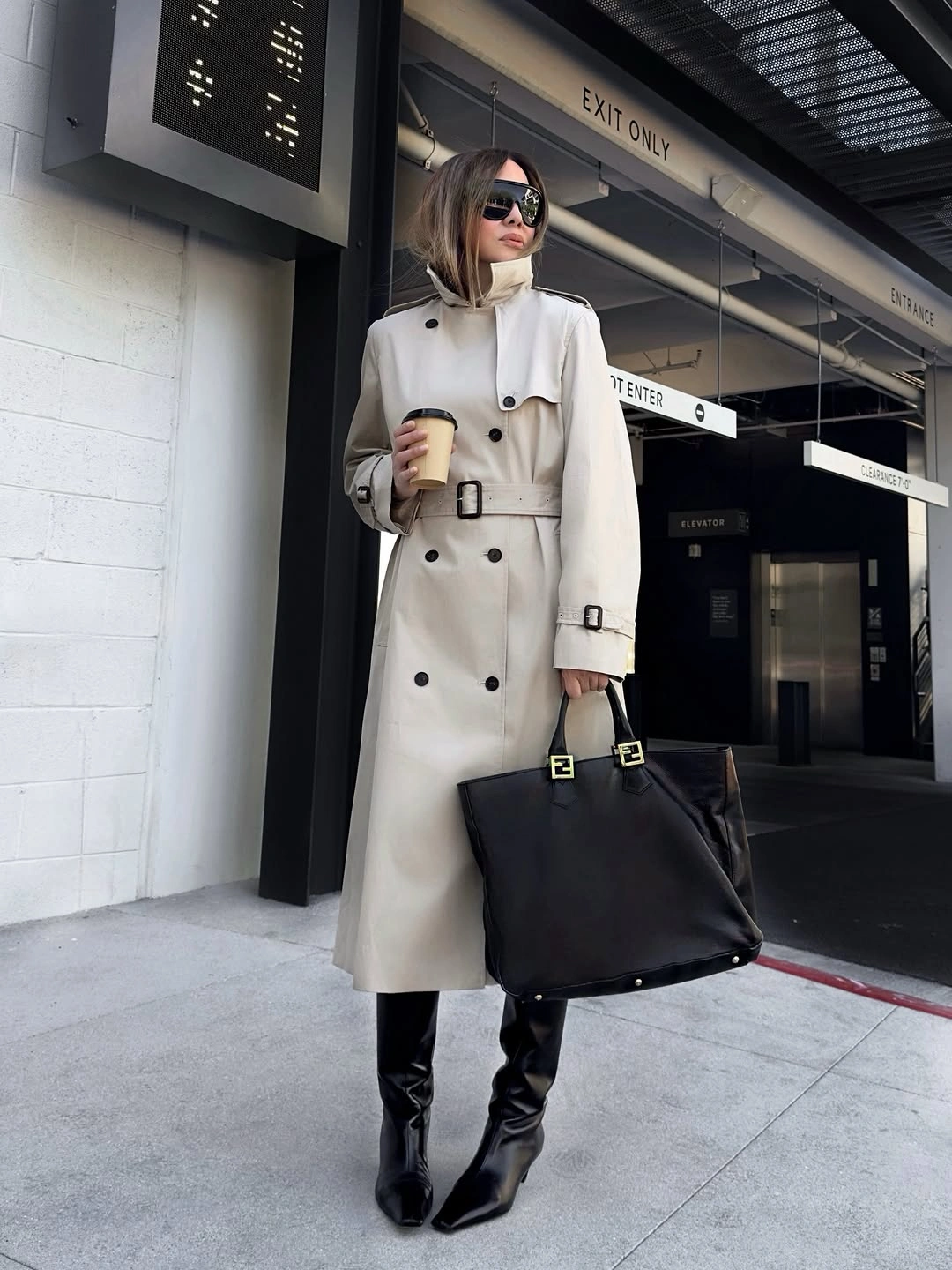 Trench coat fall outfits 2026 Belted Beige Trench with Timeless Black Accessories